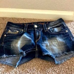 Rock Revival Jean shorts with chrome buttons